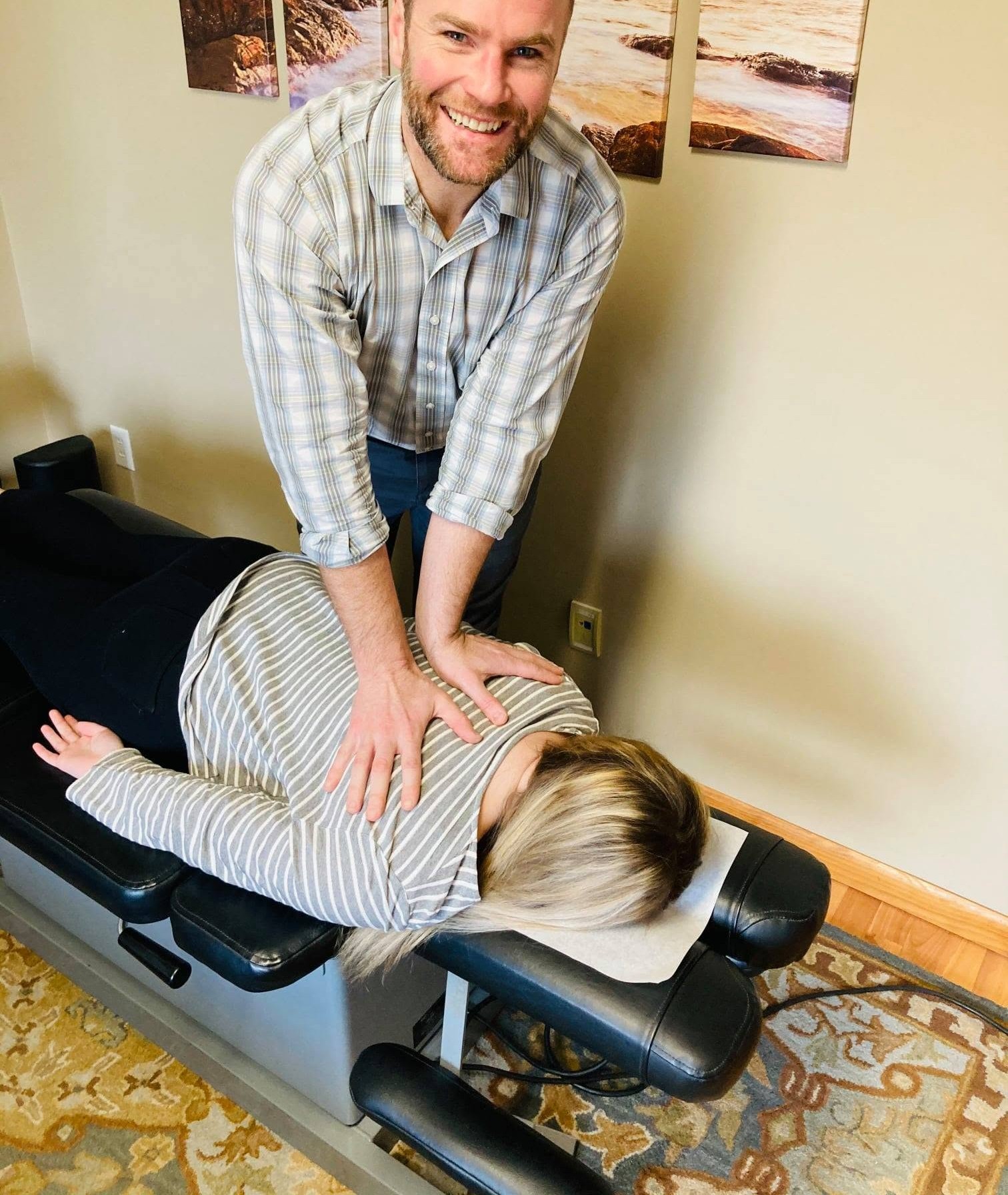 Chiropractic adjustment in progress